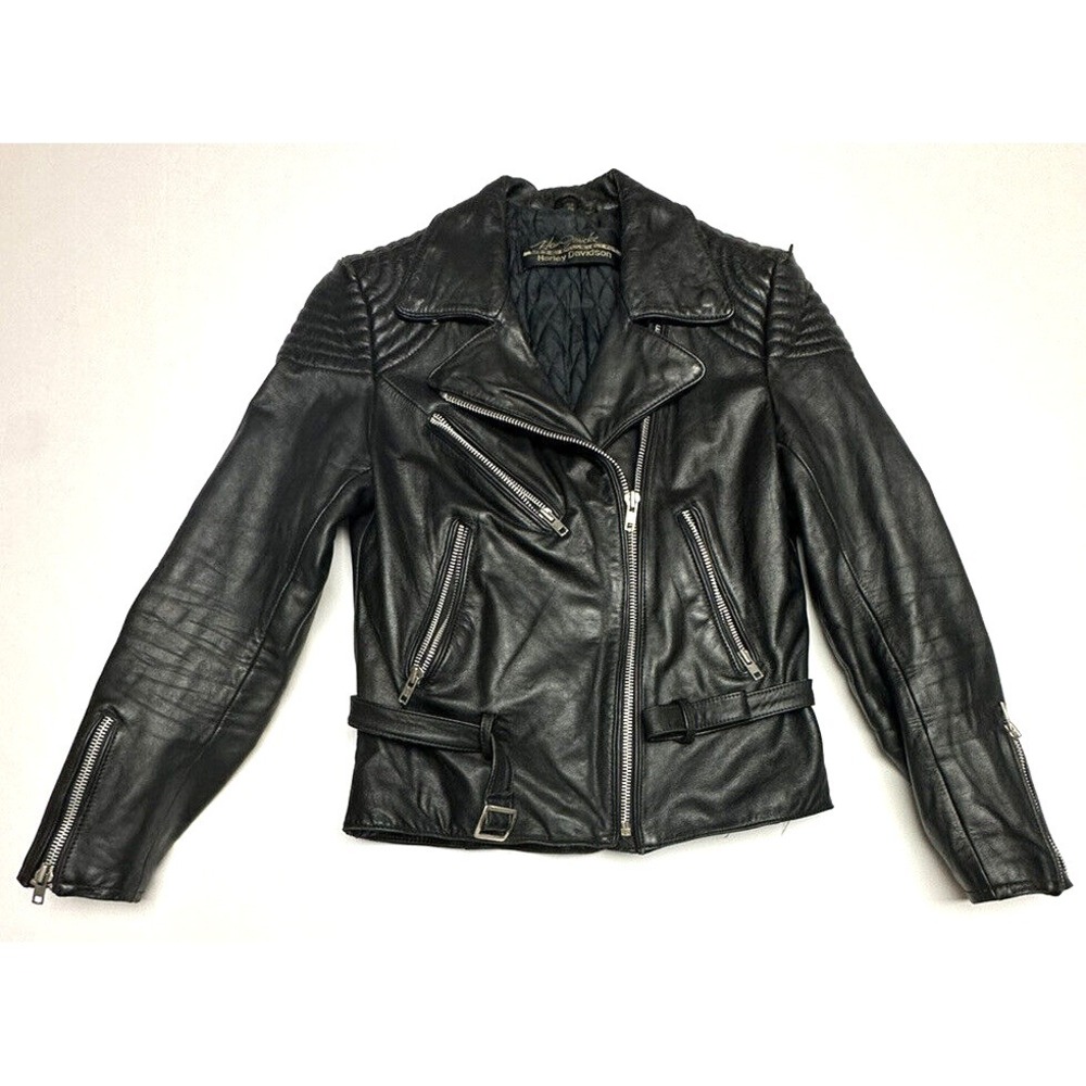 Hein Gericke Harley Davidson Size 34 Leather Biker Moto Jacket Quilted Lining